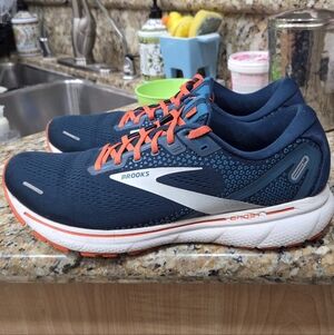 Brooks Men's Navy and Orange Athletic Shoes